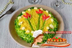 Салат «Праздничный букет» рецепт салата с крабовыми палочками